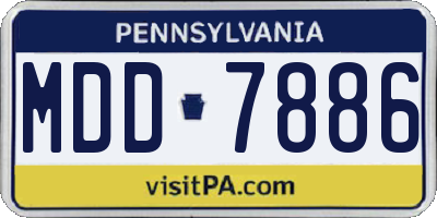 PA license plate MDD7886