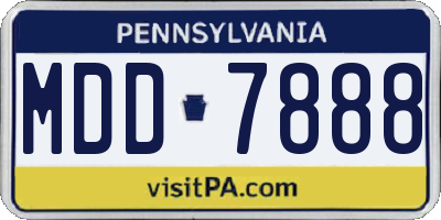 PA license plate MDD7888
