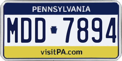 PA license plate MDD7894