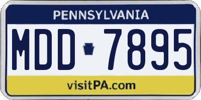 PA license plate MDD7895