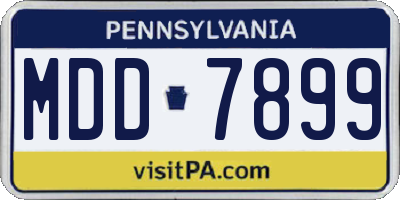 PA license plate MDD7899