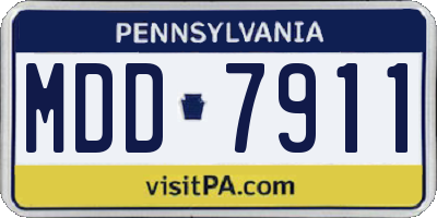 PA license plate MDD7911