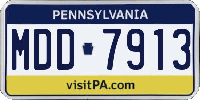 PA license plate MDD7913