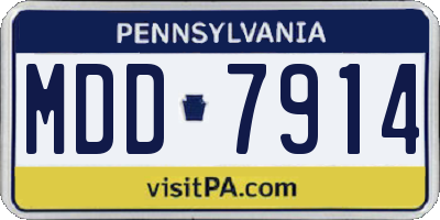 PA license plate MDD7914