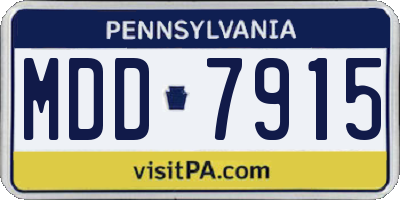 PA license plate MDD7915