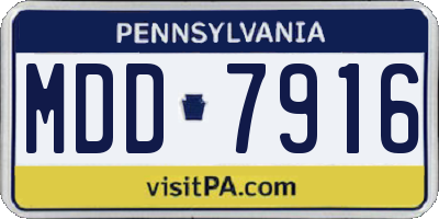 PA license plate MDD7916