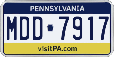 PA license plate MDD7917