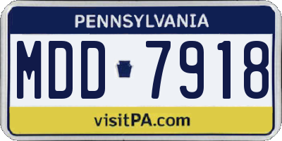 PA license plate MDD7918