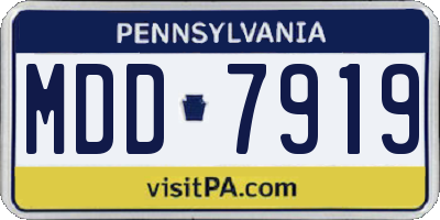 PA license plate MDD7919