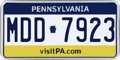 PA license plate MDD7923