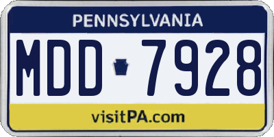 PA license plate MDD7928