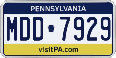 PA license plate MDD7929