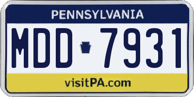 PA license plate MDD7931