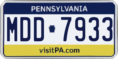 PA license plate MDD7933