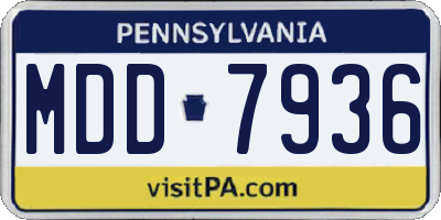 PA license plate MDD7936
