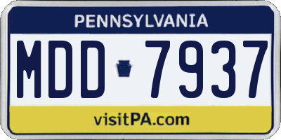 PA license plate MDD7937