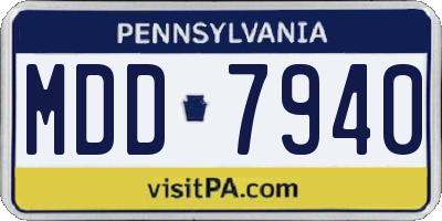 PA license plate MDD7940