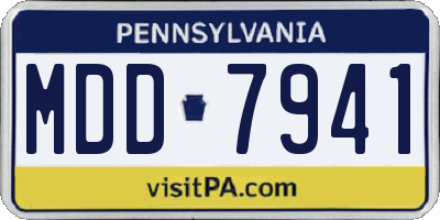 PA license plate MDD7941
