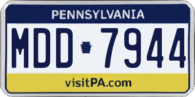 PA license plate MDD7944