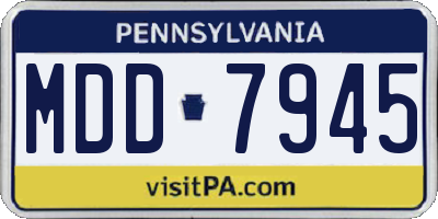 PA license plate MDD7945