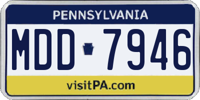 PA license plate MDD7946