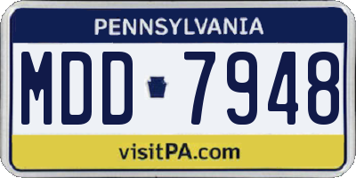 PA license plate MDD7948