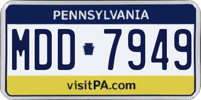 PA license plate MDD7949