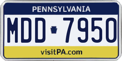 PA license plate MDD7950