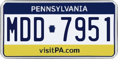 PA license plate MDD7951
