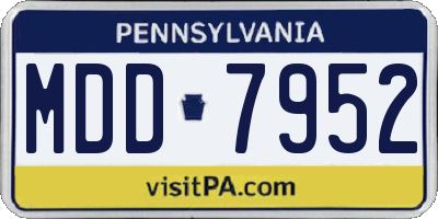 PA license plate MDD7952