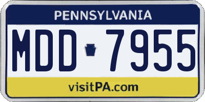 PA license plate MDD7955