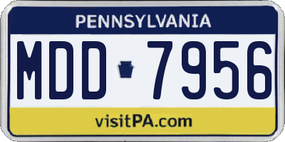 PA license plate MDD7956