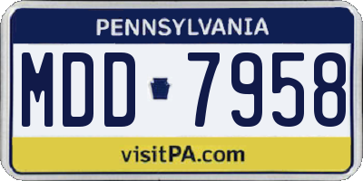 PA license plate MDD7958