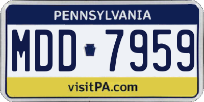 PA license plate MDD7959