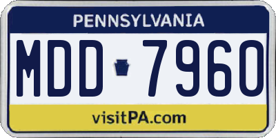 PA license plate MDD7960