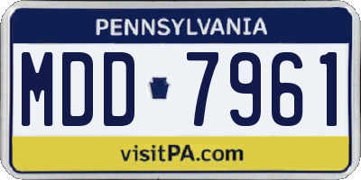 PA license plate MDD7961