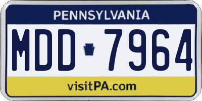 PA license plate MDD7964