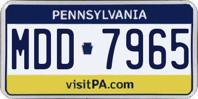 PA license plate MDD7965