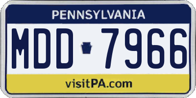 PA license plate MDD7966