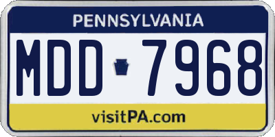 PA license plate MDD7968