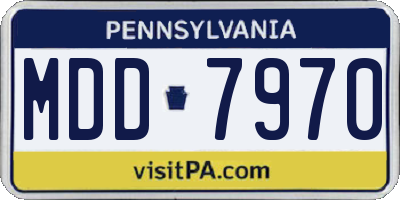 PA license plate MDD7970