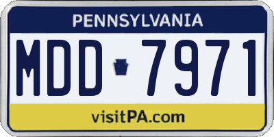 PA license plate MDD7971