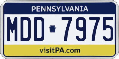 PA license plate MDD7975