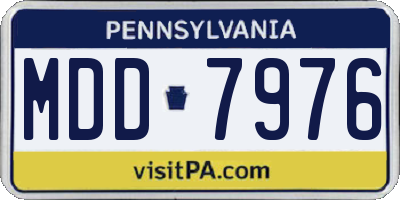 PA license plate MDD7976