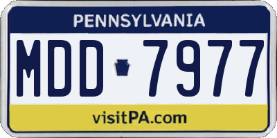 PA license plate MDD7977