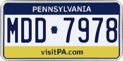 PA license plate MDD7978