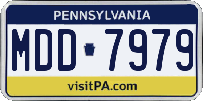 PA license plate MDD7979