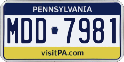 PA license plate MDD7981