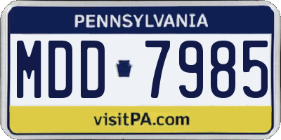 PA license plate MDD7985