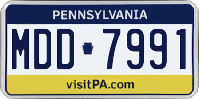 PA license plate MDD7991